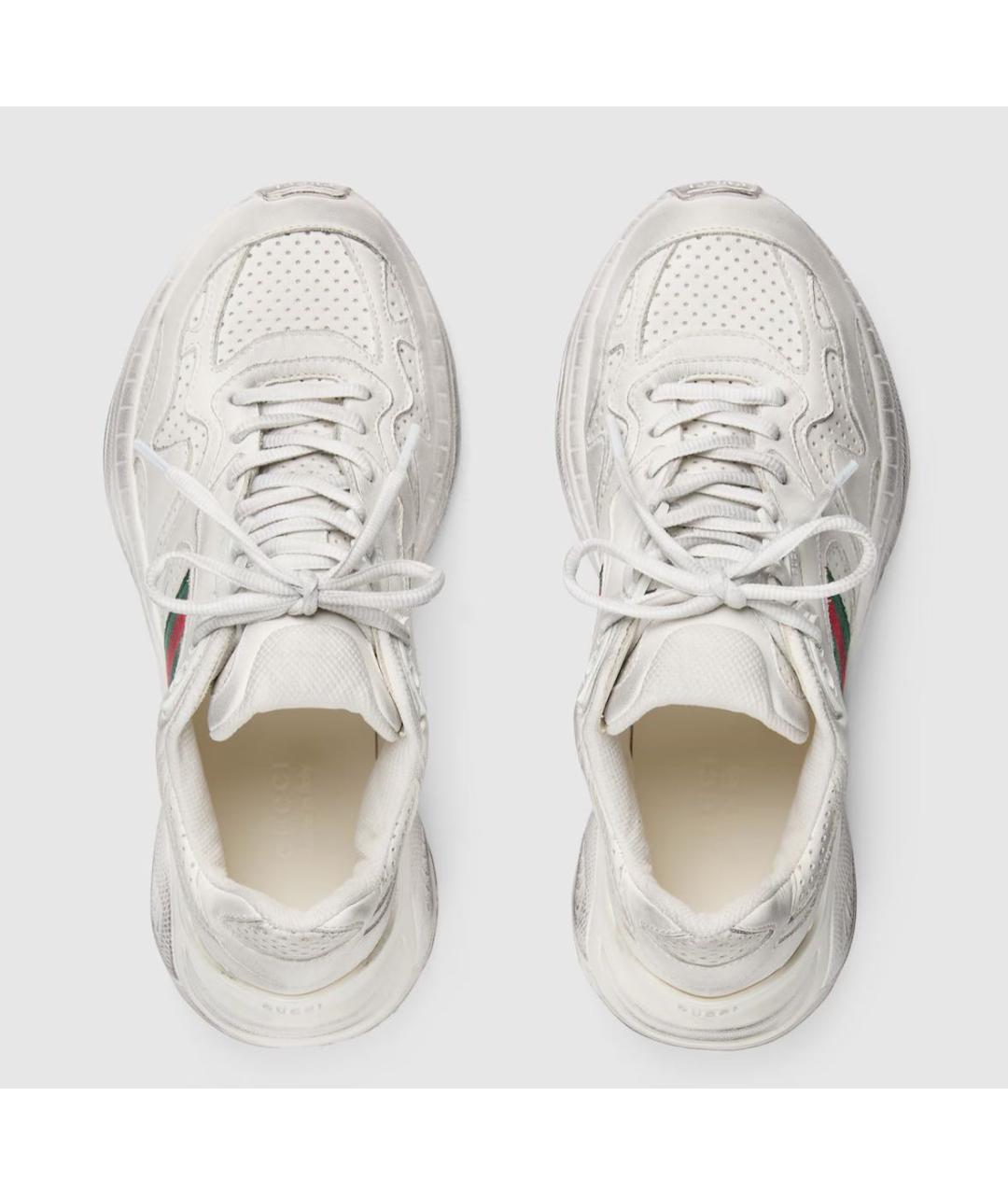 GUCCI Белые кожаные кроссовки, фото 5