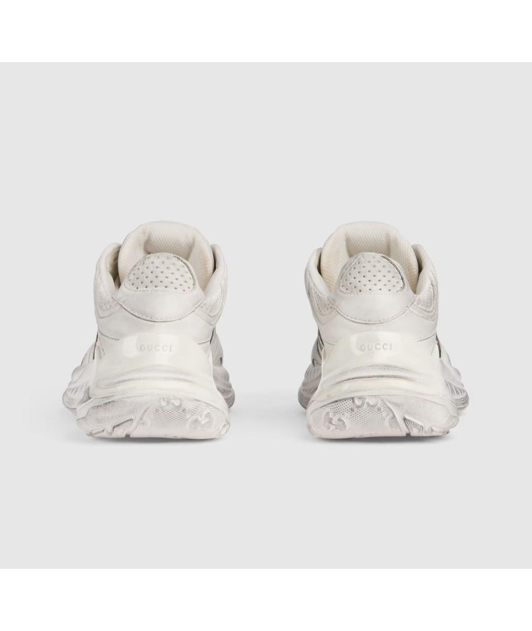 GUCCI Белые кожаные кроссовки, фото 3