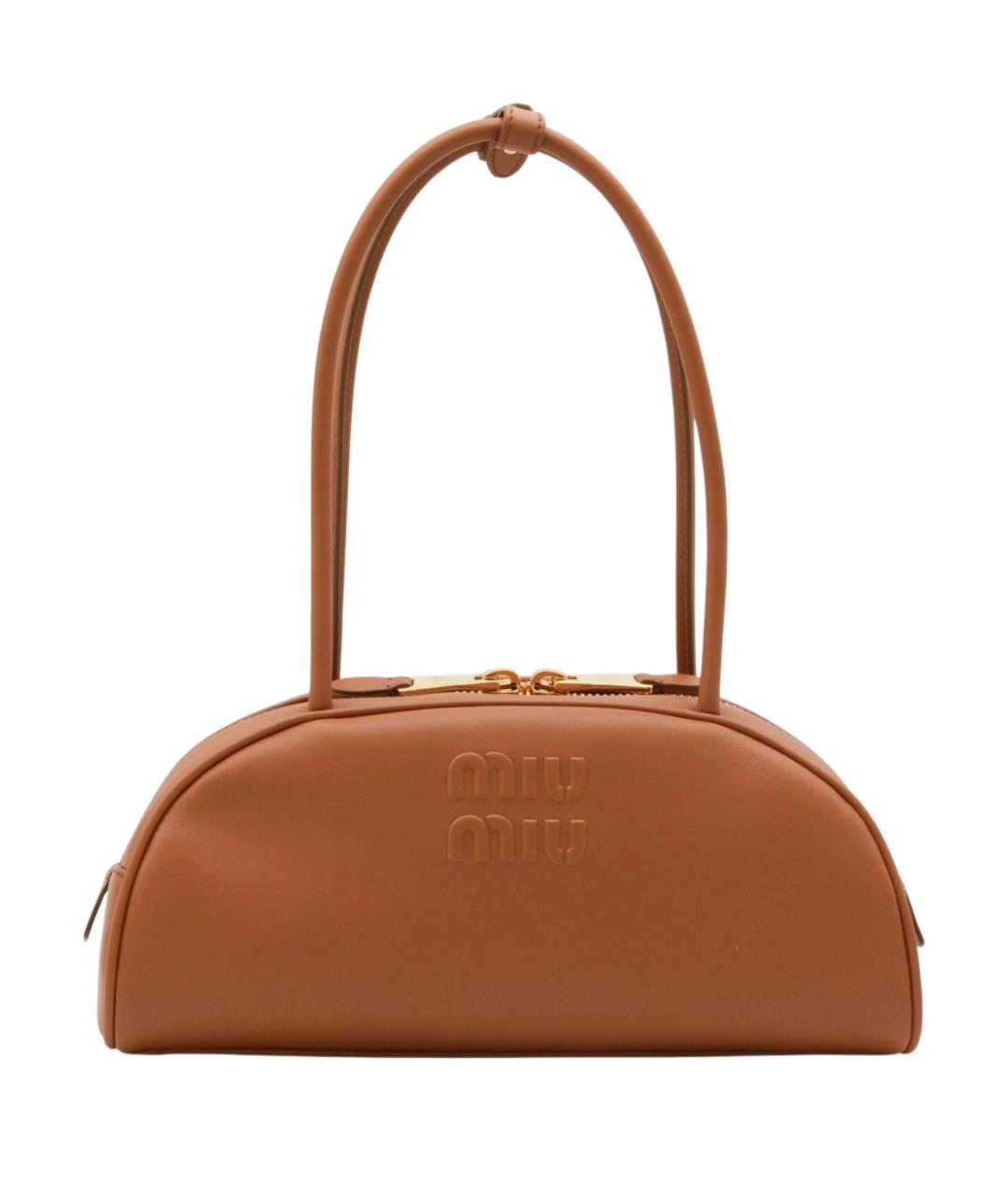 MIU MIU Коричневая кожаная сумка тоут, фото 1