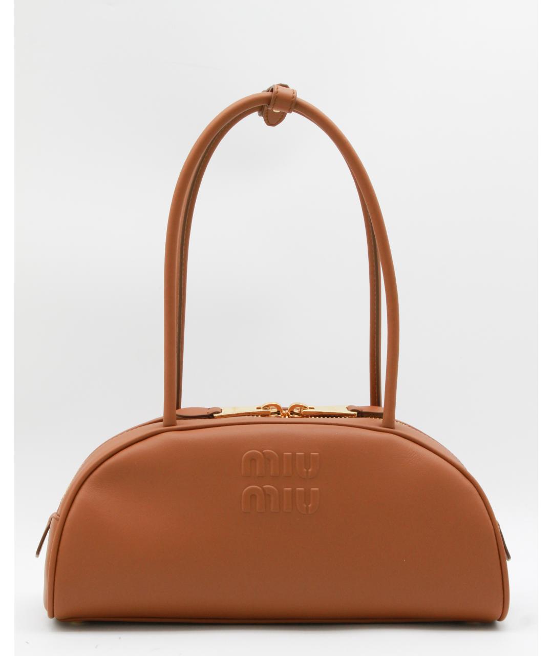 MIU MIU Коричневая кожаная сумка тоут, фото 5