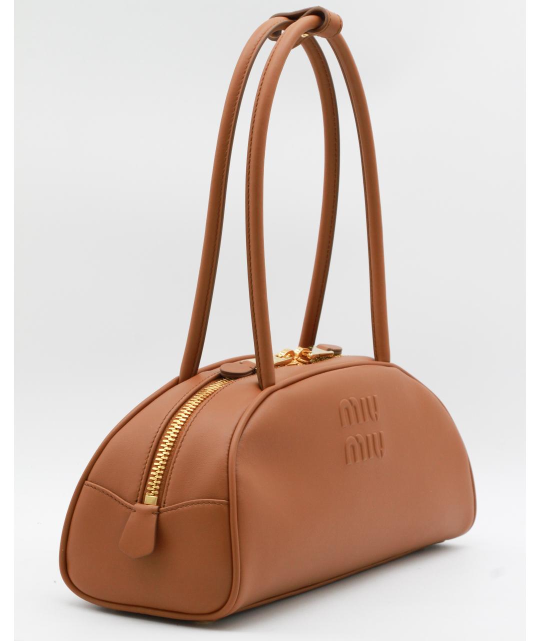 MIU MIU Коричневая кожаная сумка тоут, фото 2