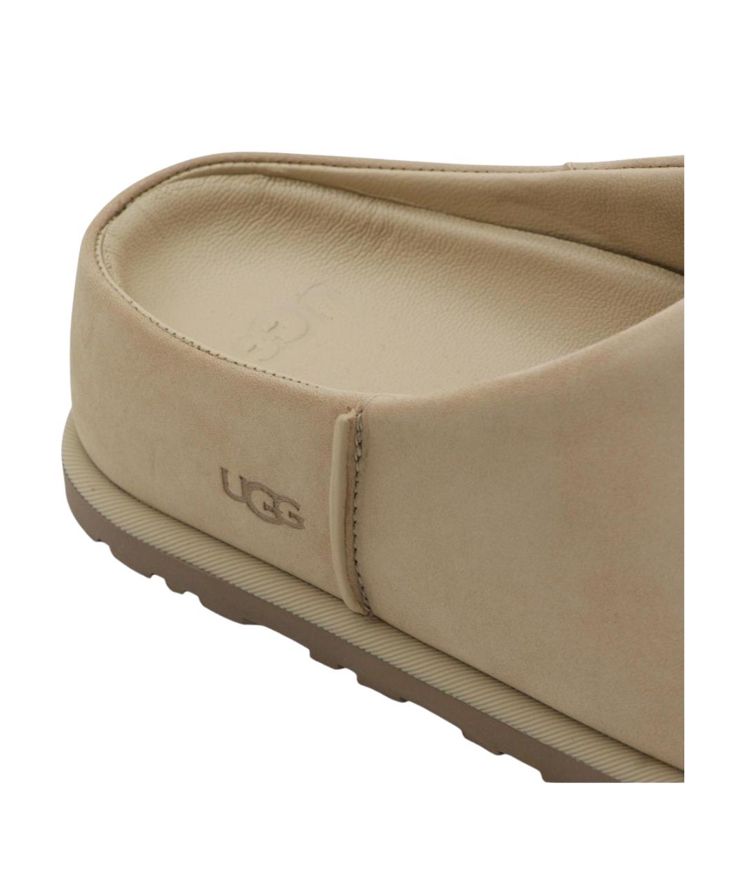 UGG AUSTRALIA Бежевые замшевые мюли, фото 2