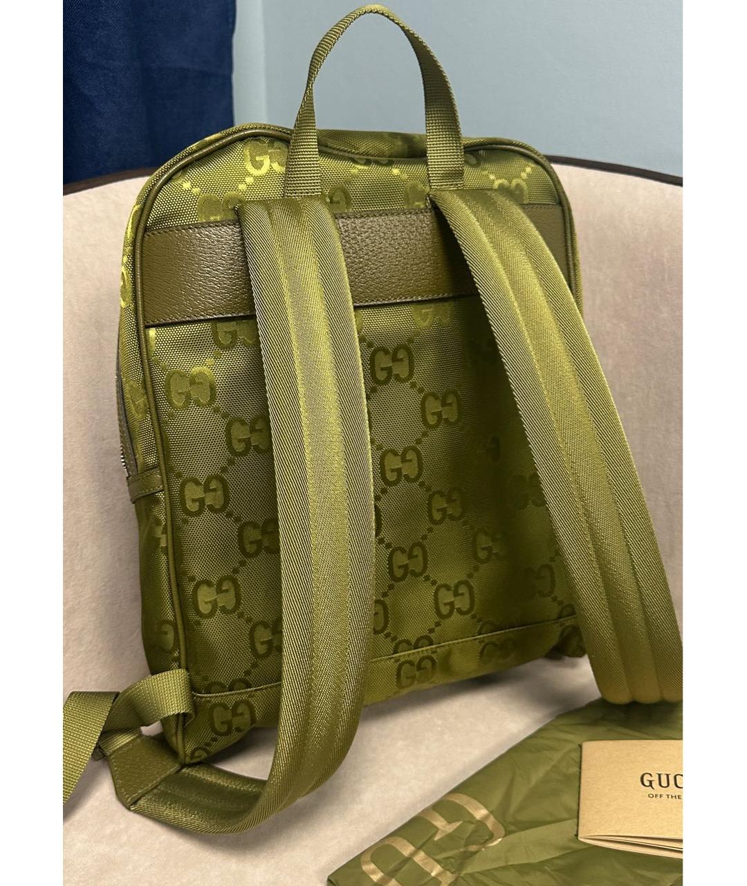 GUCCI Хаки тканевый рюкзак, фото 5