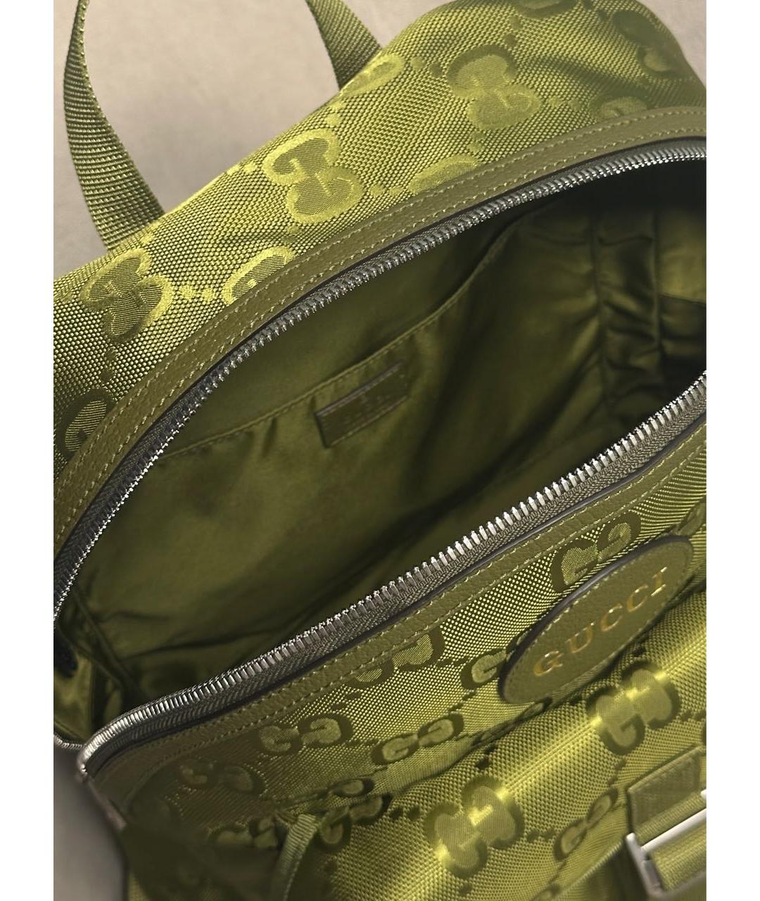 GUCCI Хаки тканевый рюкзак, фото 6