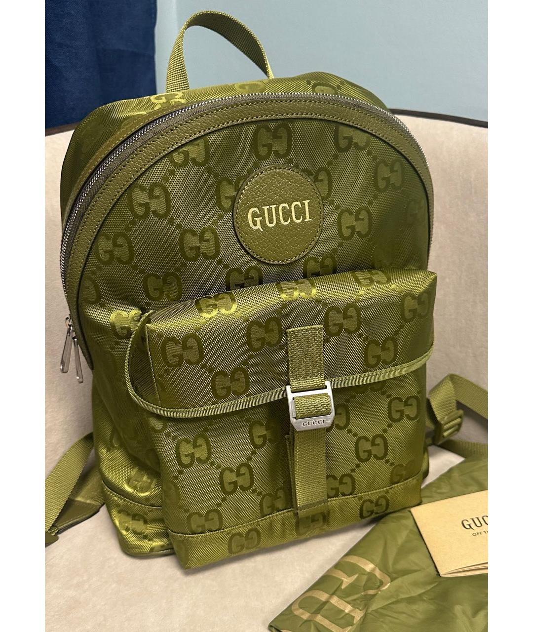 GUCCI Хаки тканевый рюкзак, фото 4