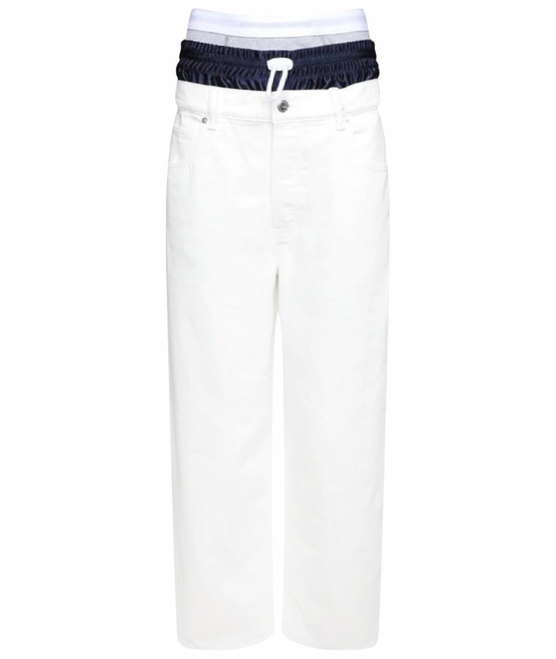 ALEXANDER WANG Белые хлопко-полиэстеровые прямые джинсы, фото 1