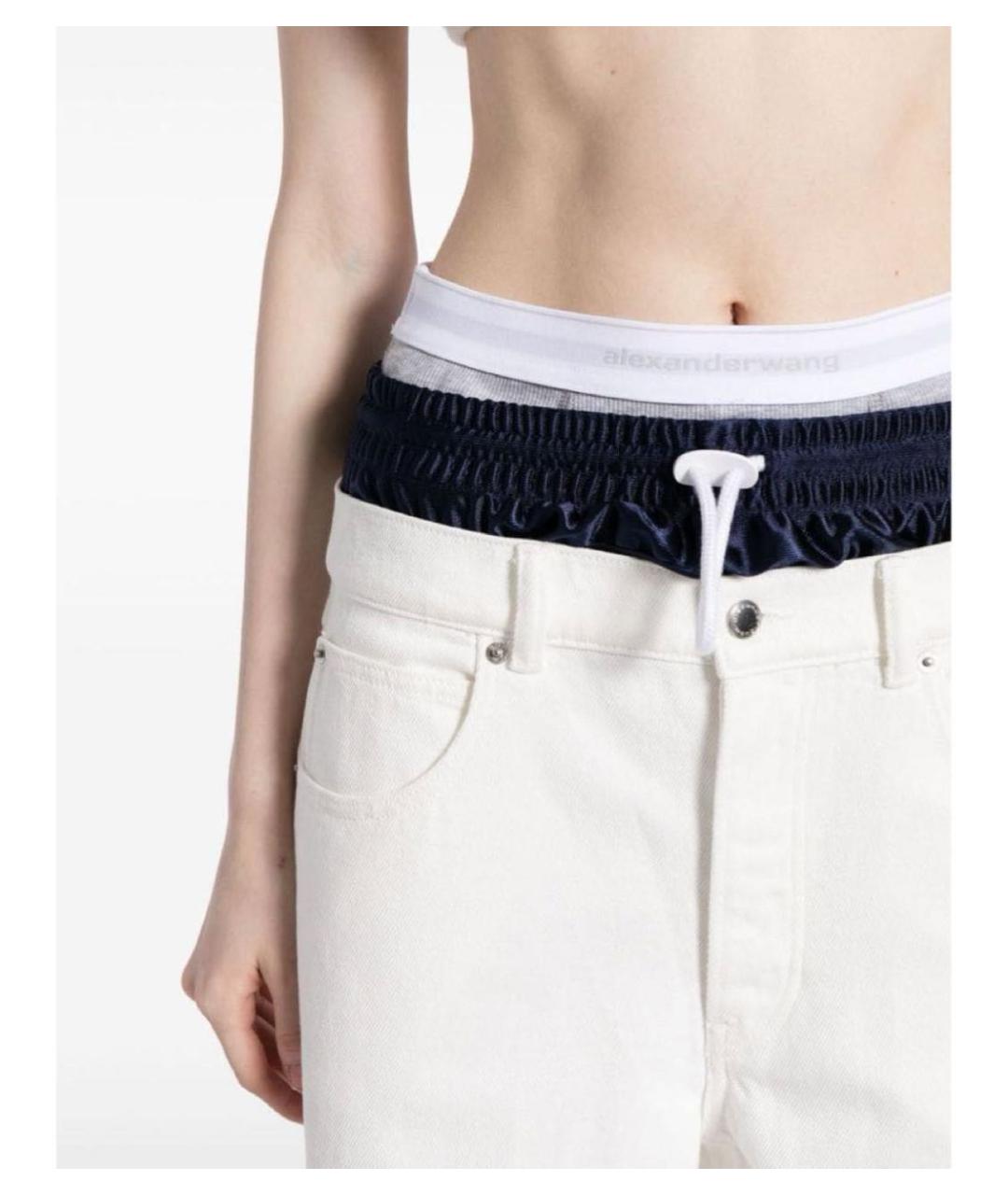 ALEXANDER WANG Белые хлопко-полиэстеровые прямые джинсы, фото 3