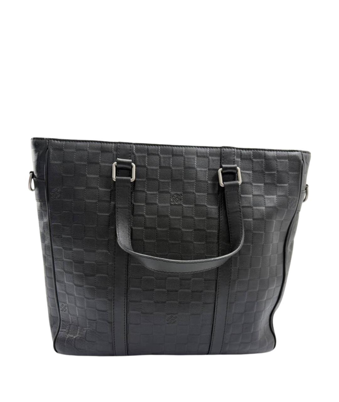 LOUIS VUITTON Черная кожаная сумка тоут, фото 1