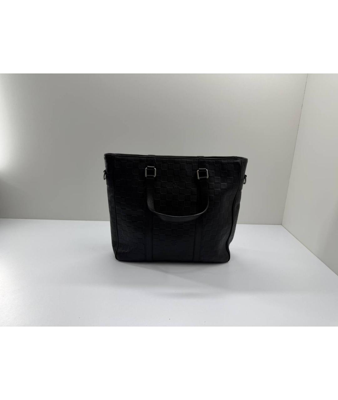 LOUIS VUITTON Черная кожаная сумка тоут, фото 2