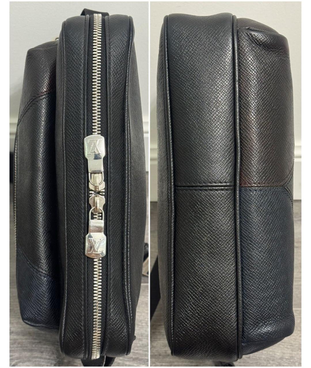 LOUIS VUITTON Черная кожаная сумка на плечо, фото 4