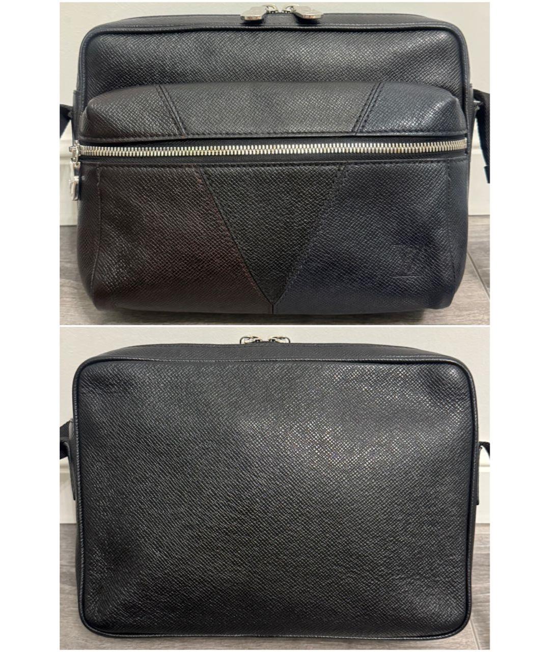 LOUIS VUITTON Черная кожаная сумка на плечо, фото 2