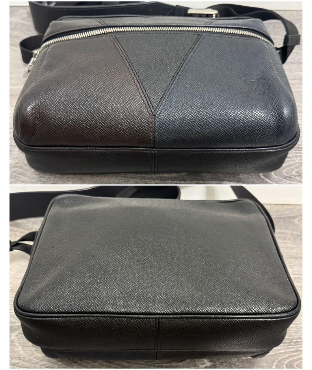 LOUIS VUITTON Черная кожаная сумка на плечо, фото 6