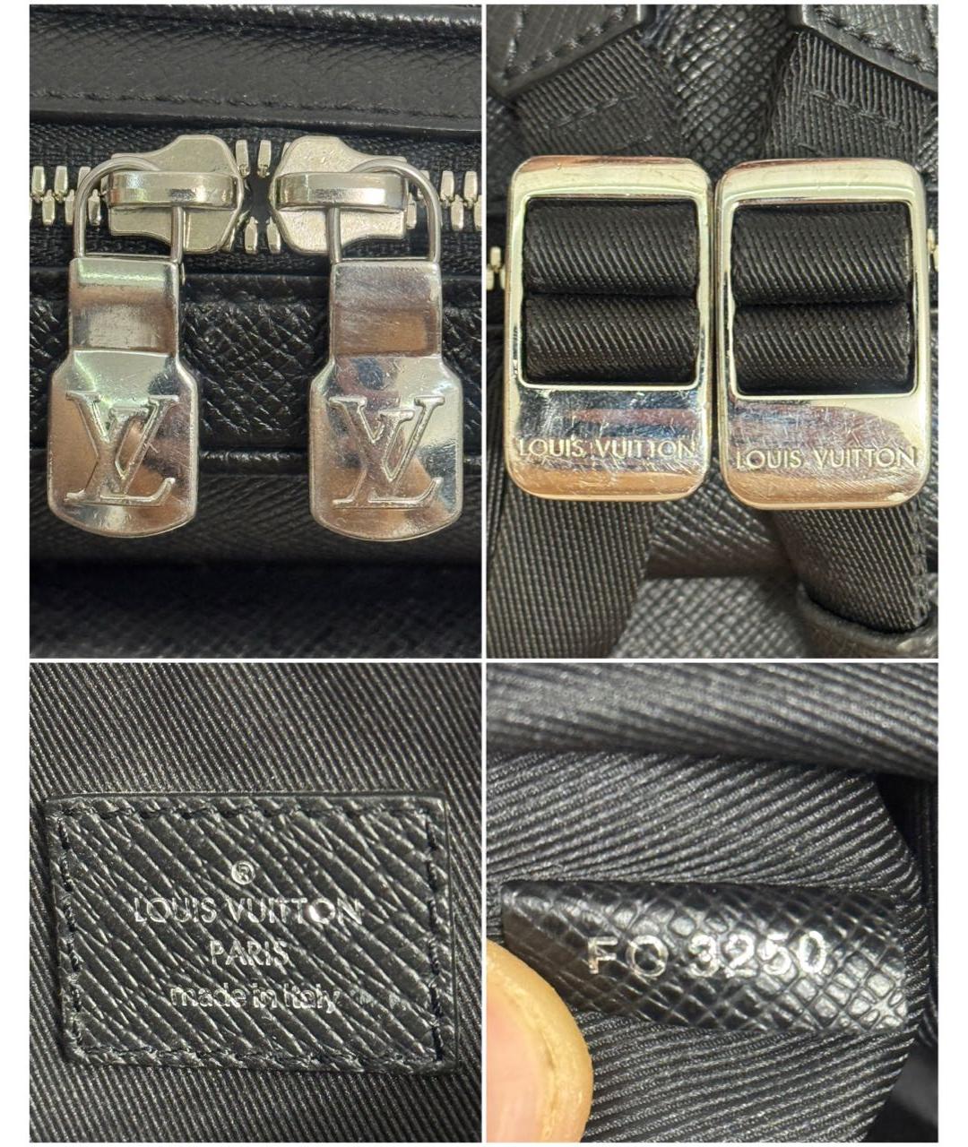 LOUIS VUITTON Черная кожаная сумка на плечо, фото 5