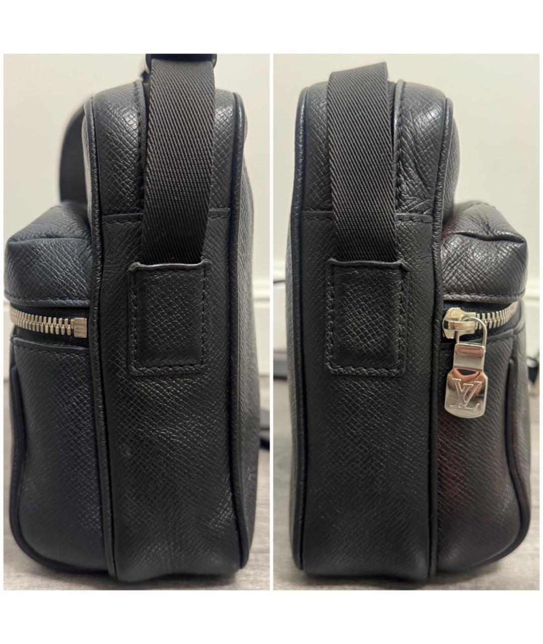 LOUIS VUITTON Черная кожаная сумка на плечо, фото 3