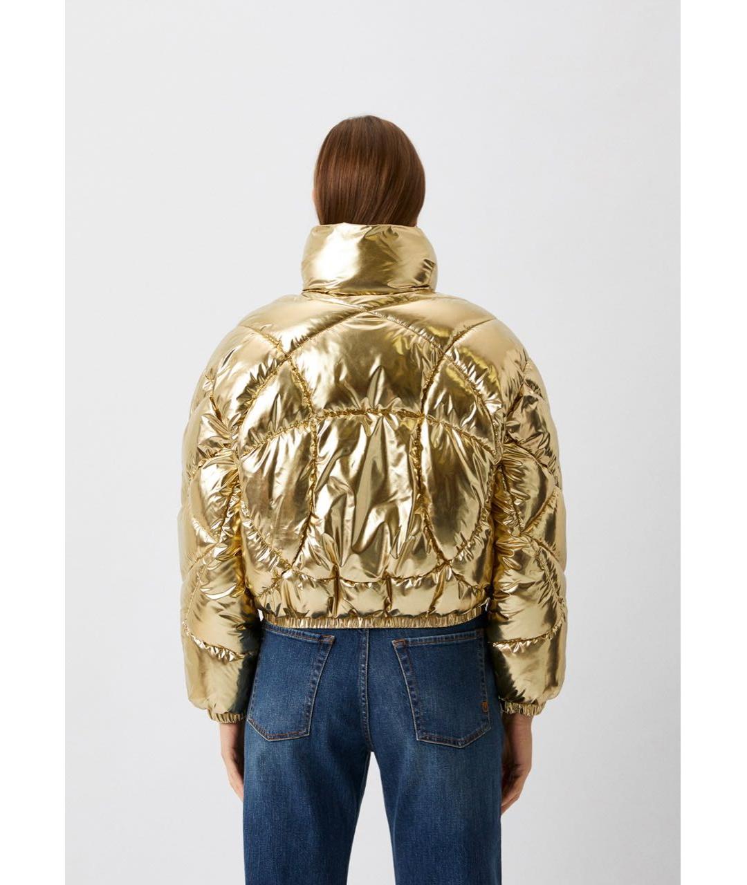 PINKO Золотой полиэстеровый пуховик, фото 2