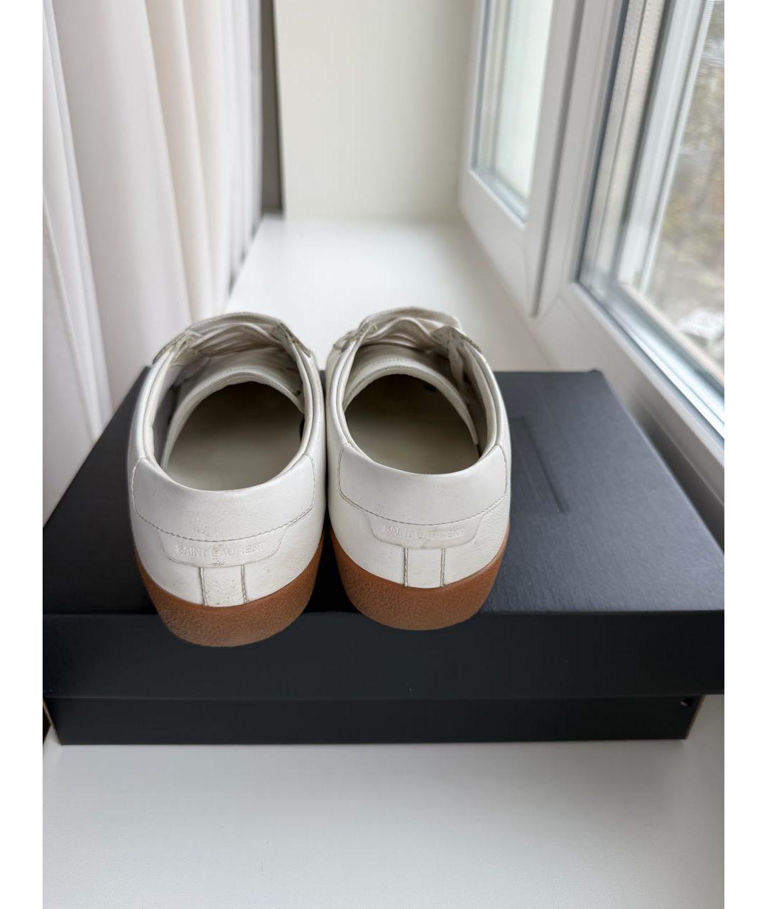 SAINT LAURENT Белые кожаные кеды, фото 4