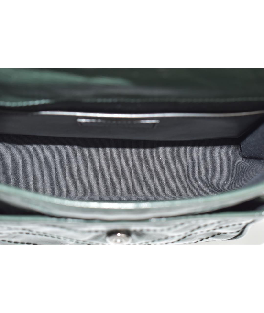 SAINT LAURENT Зеленая кожаная сумка через плечо, фото 4