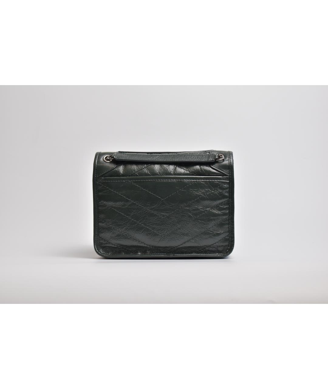 SAINT LAURENT Зеленая кожаная сумка через плечо, фото 3