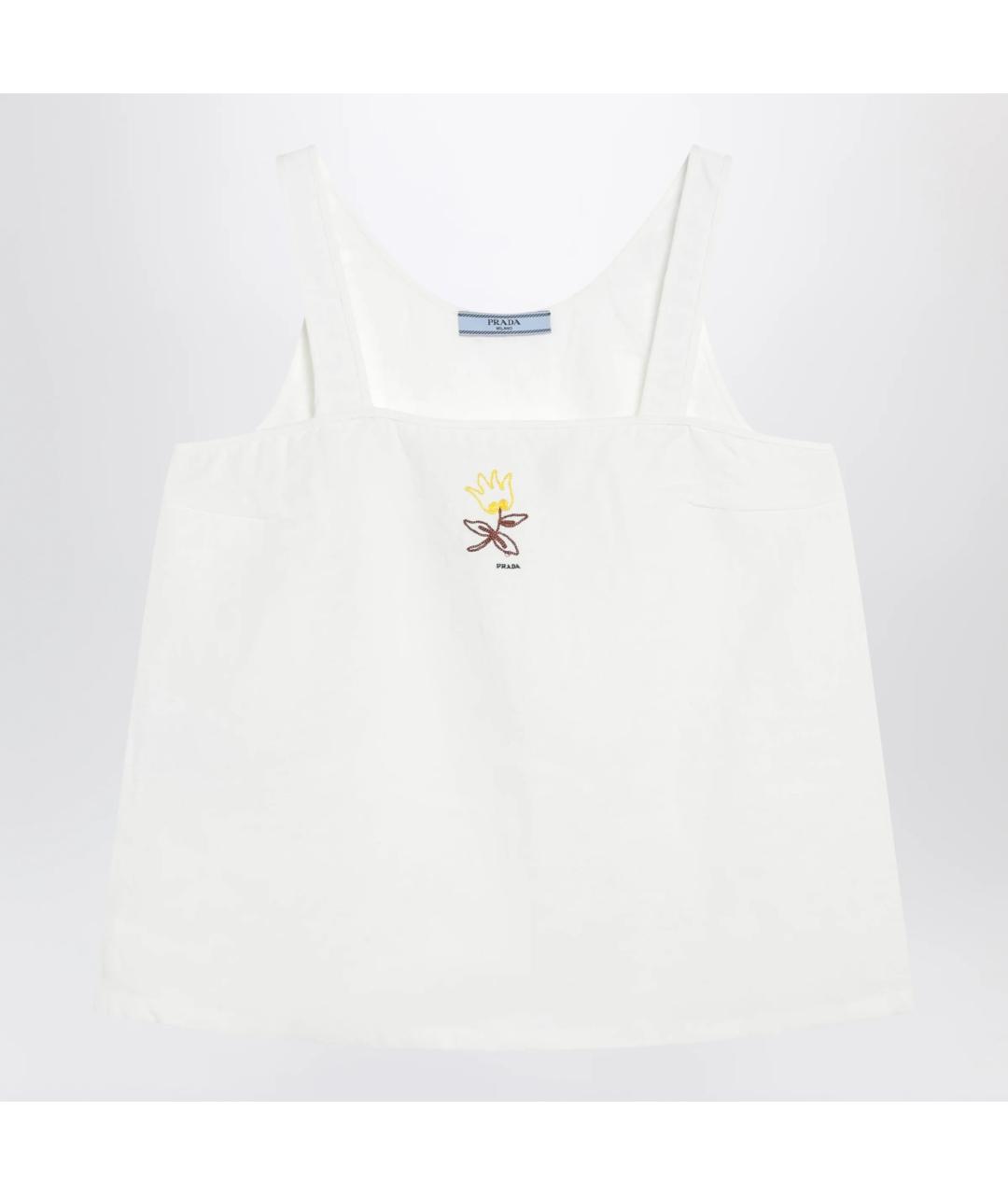 PRADA Белая льняная майка, фото 3