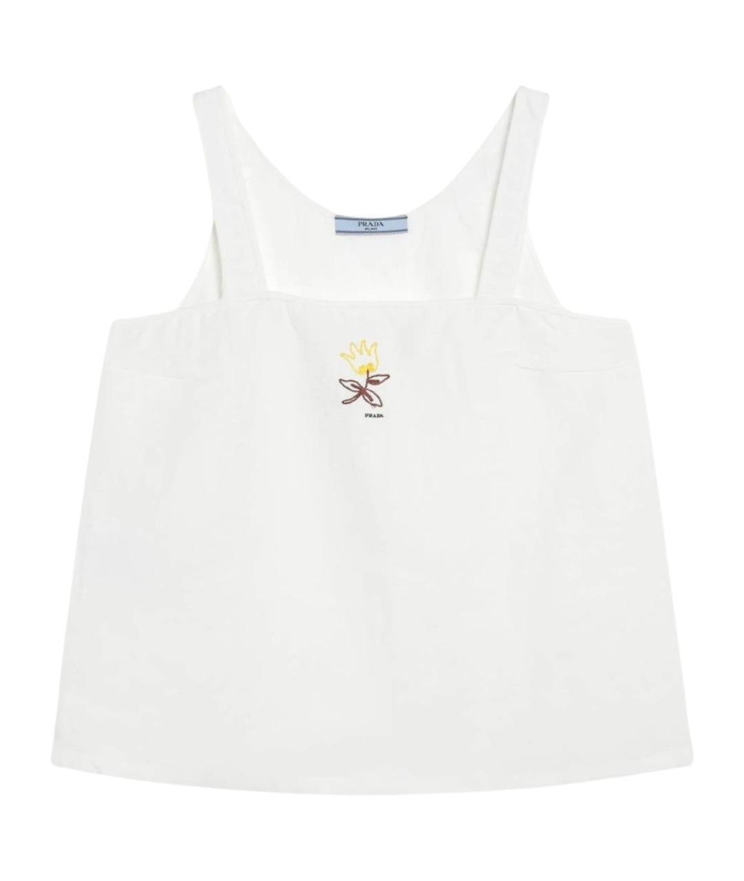 PRADA Белая льняная майка, фото 1