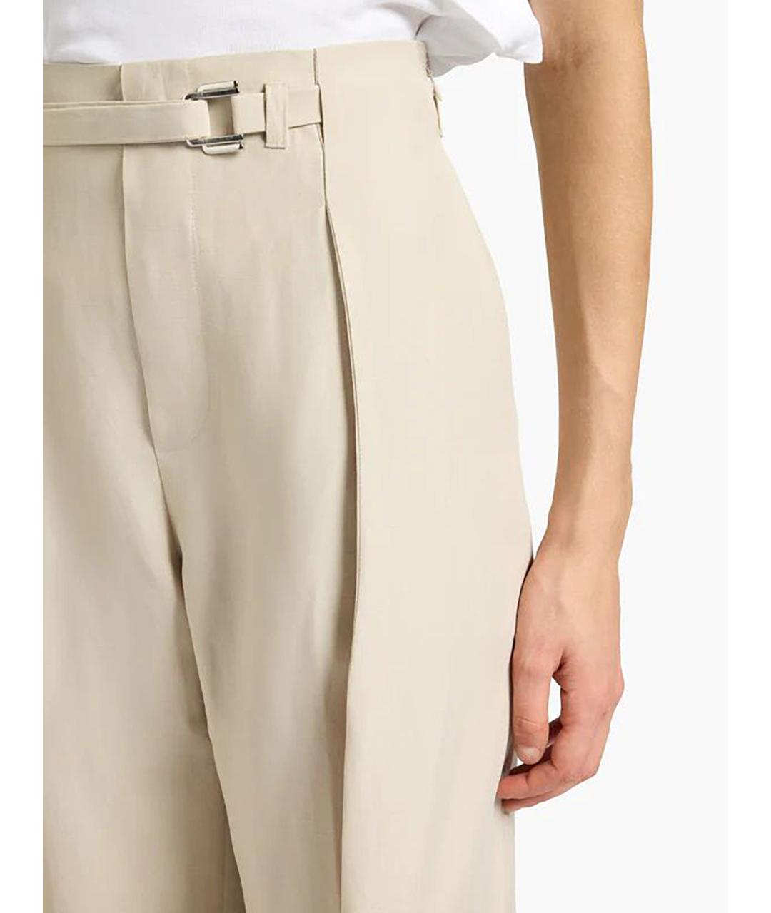 LIVIANA CONTI Бежевые вискозные брюки широкие, фото 4