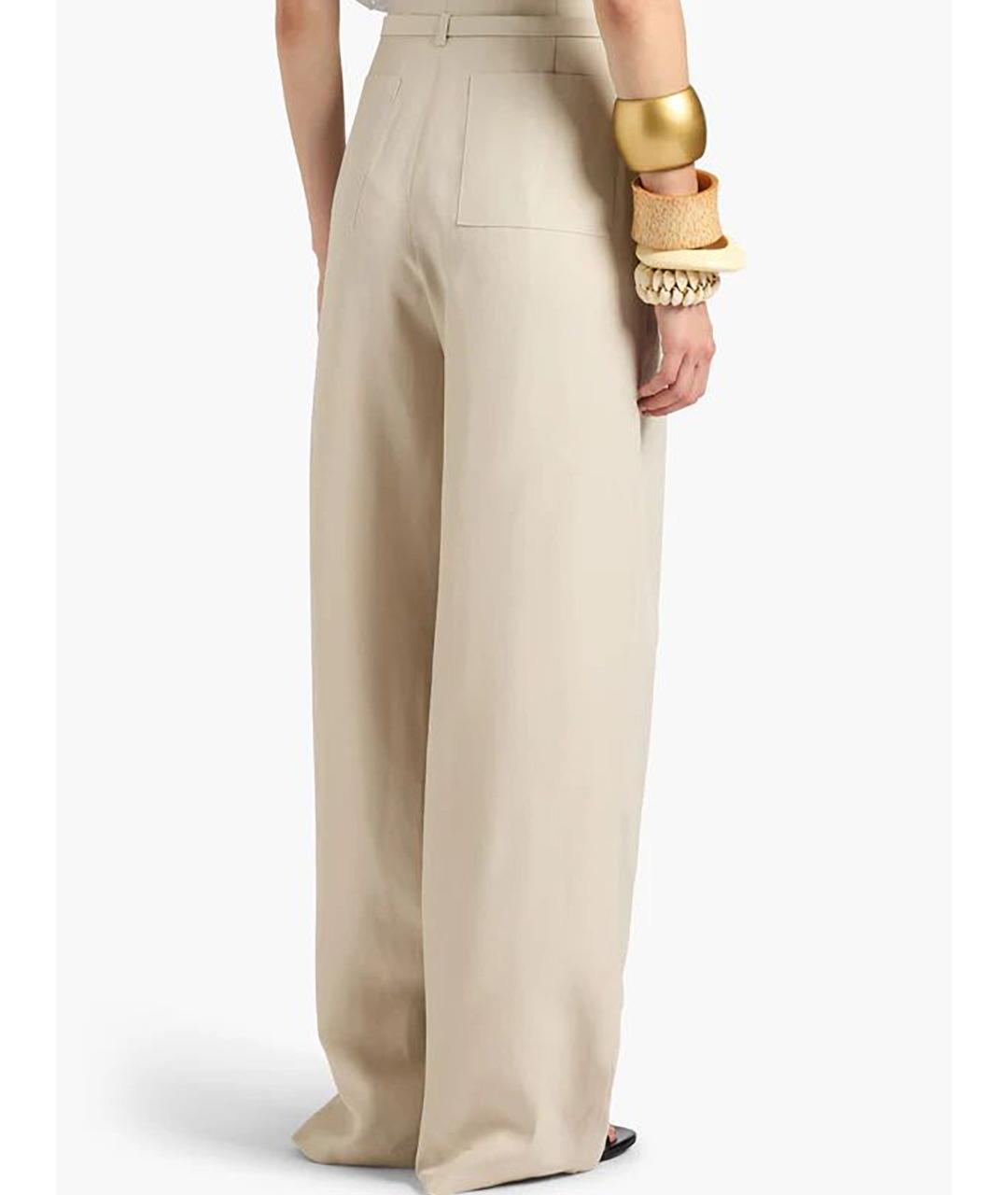 LIVIANA CONTI Бежевые вискозные брюки широкие, фото 3