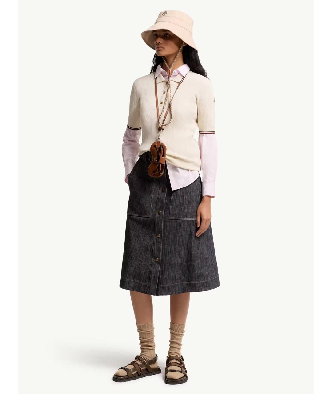 MONCLER Бежевая хлопковая футболка, фото 2