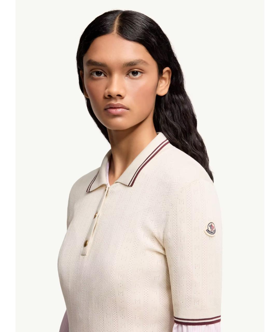 MONCLER Бежевая хлопковая футболка, фото 3
