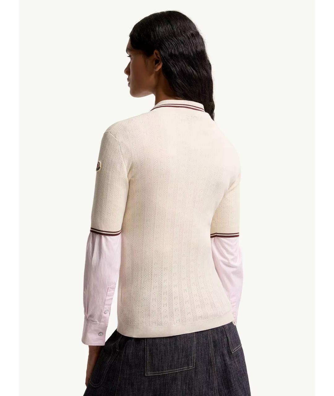 MONCLER Бежевая хлопковая футболка, фото 4