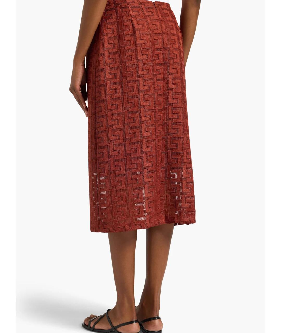 LIVIANA CONTI Бордовая полиэстеровая юбка миди, фото 4