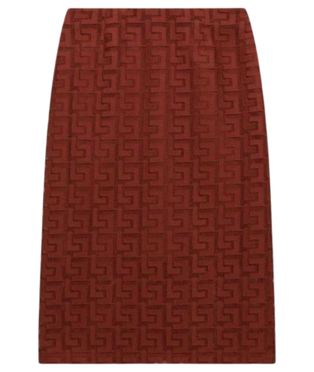 LIVIANA CONTI Бордовая полиэстеровая юбка миди, фото 1