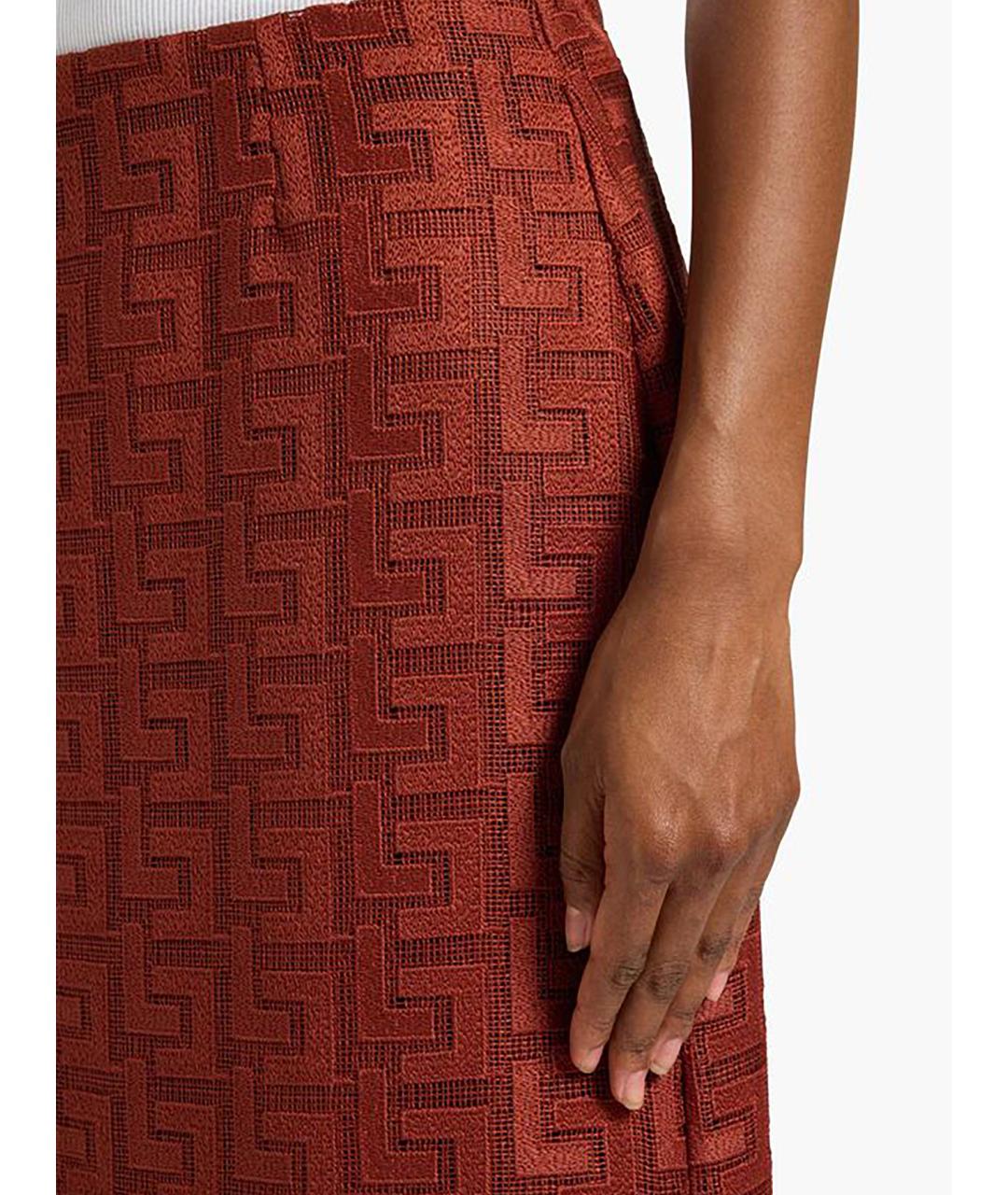 LIVIANA CONTI Бордовая полиэстеровая юбка миди, фото 5