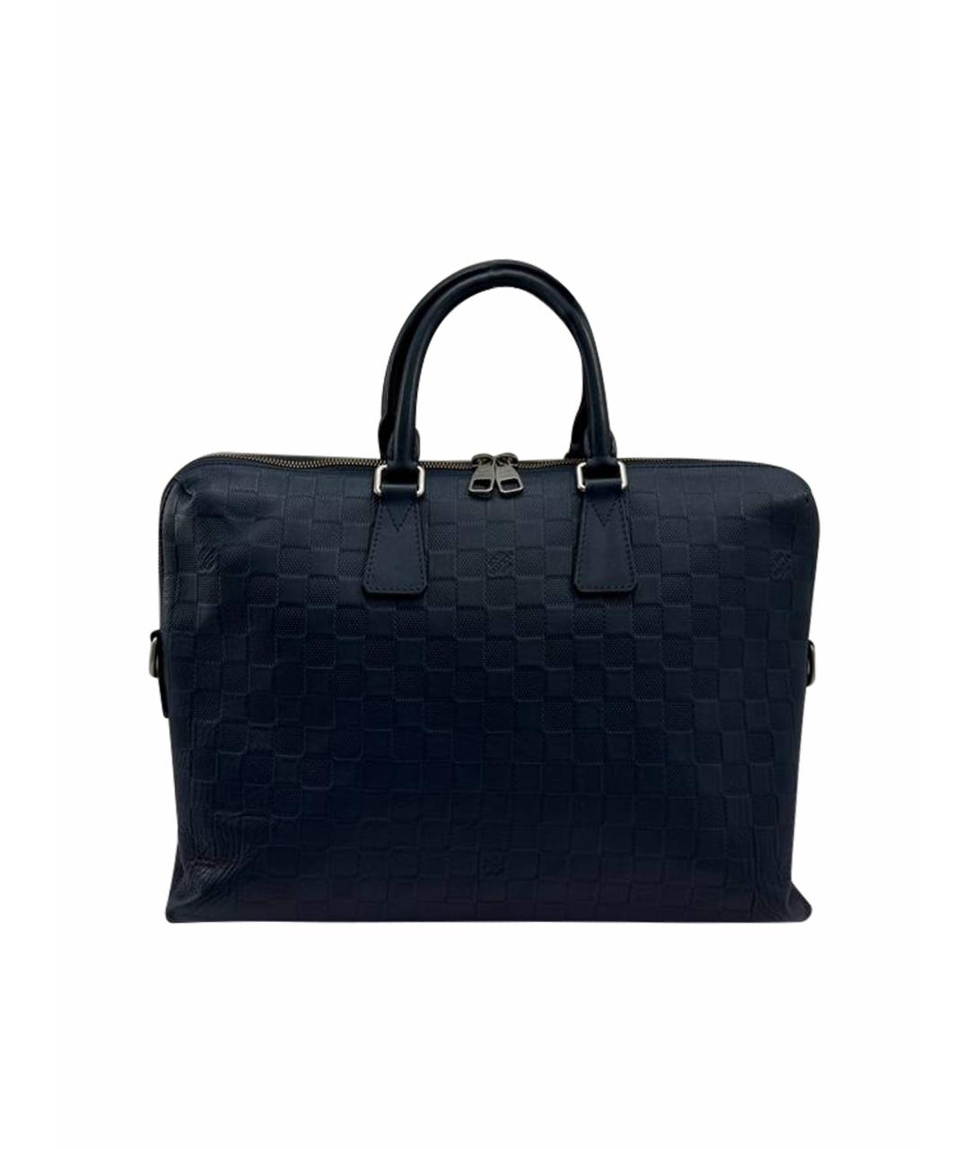 LOUIS VUITTON Темно-синий кожаный портфель, фото 1