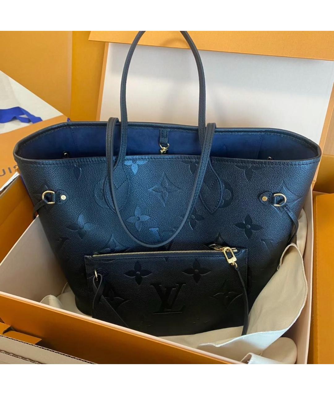 LOUIS VUITTON Черная кожаная сумка тоут, фото 2