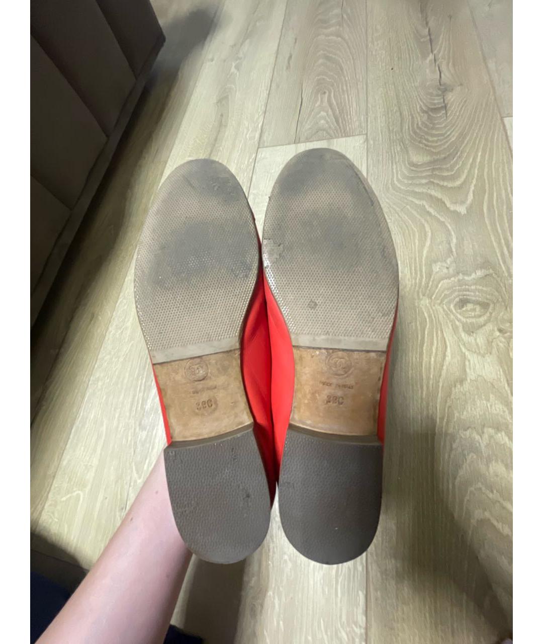 CHANEL Коралловые кожаные балетки, фото 5