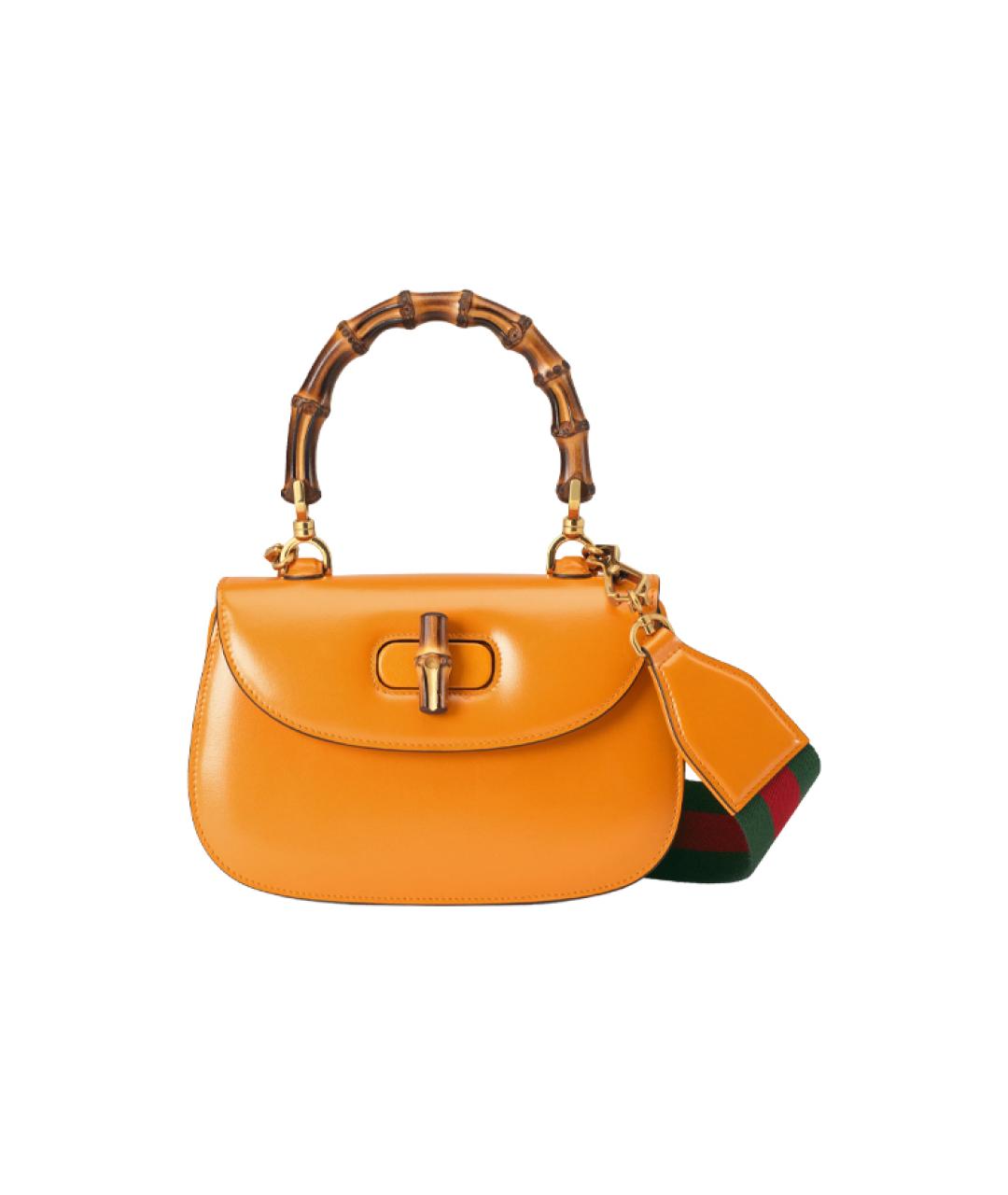 GUCCI Оранжевая кожаная сумка через плечо, фото 6