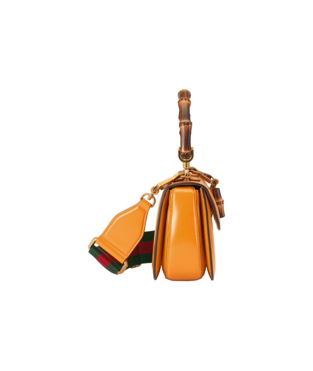 GUCCI Оранжевая кожаная сумка через плечо, фото 4