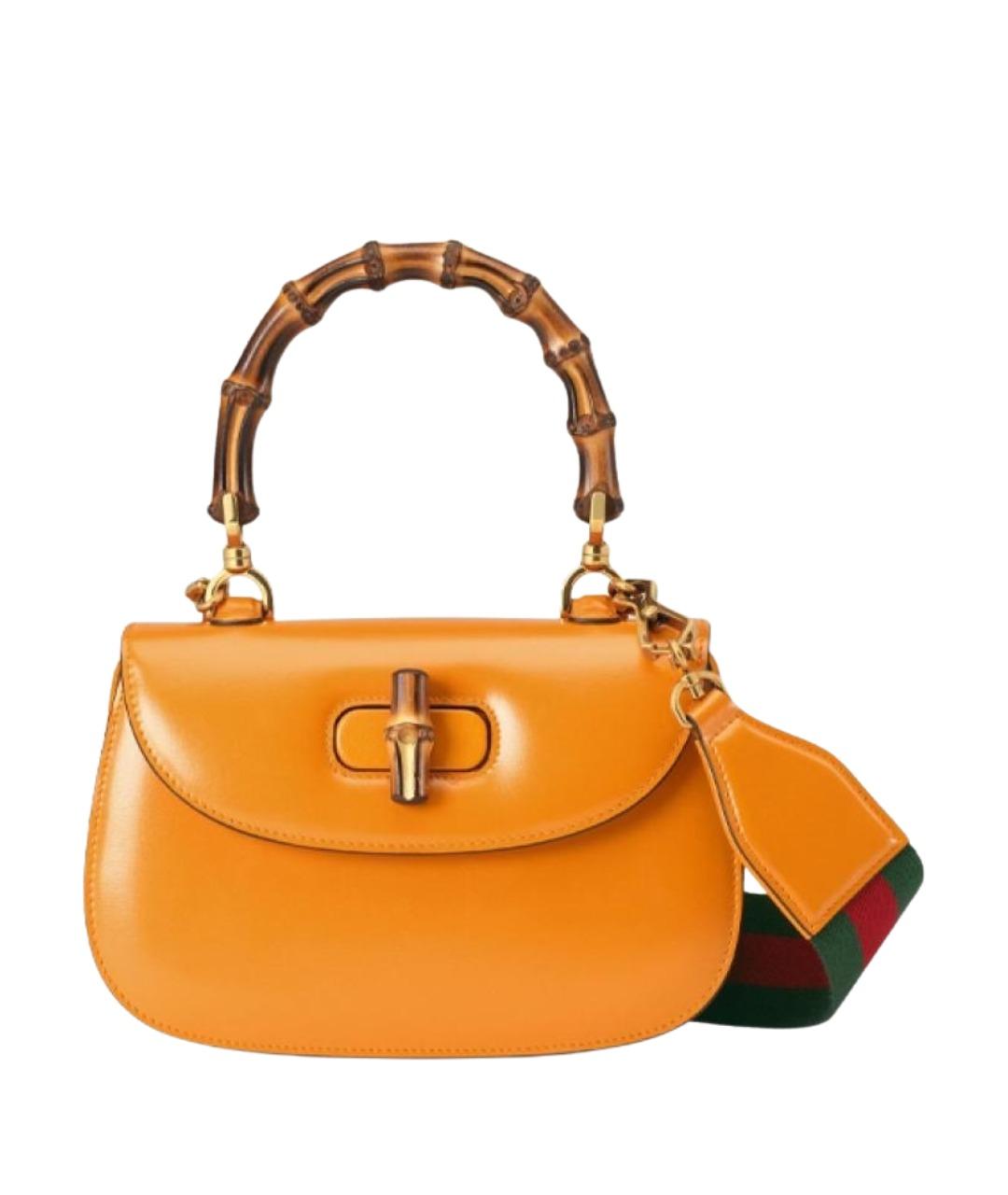 GUCCI Оранжевая кожаная сумка через плечо, фото 1