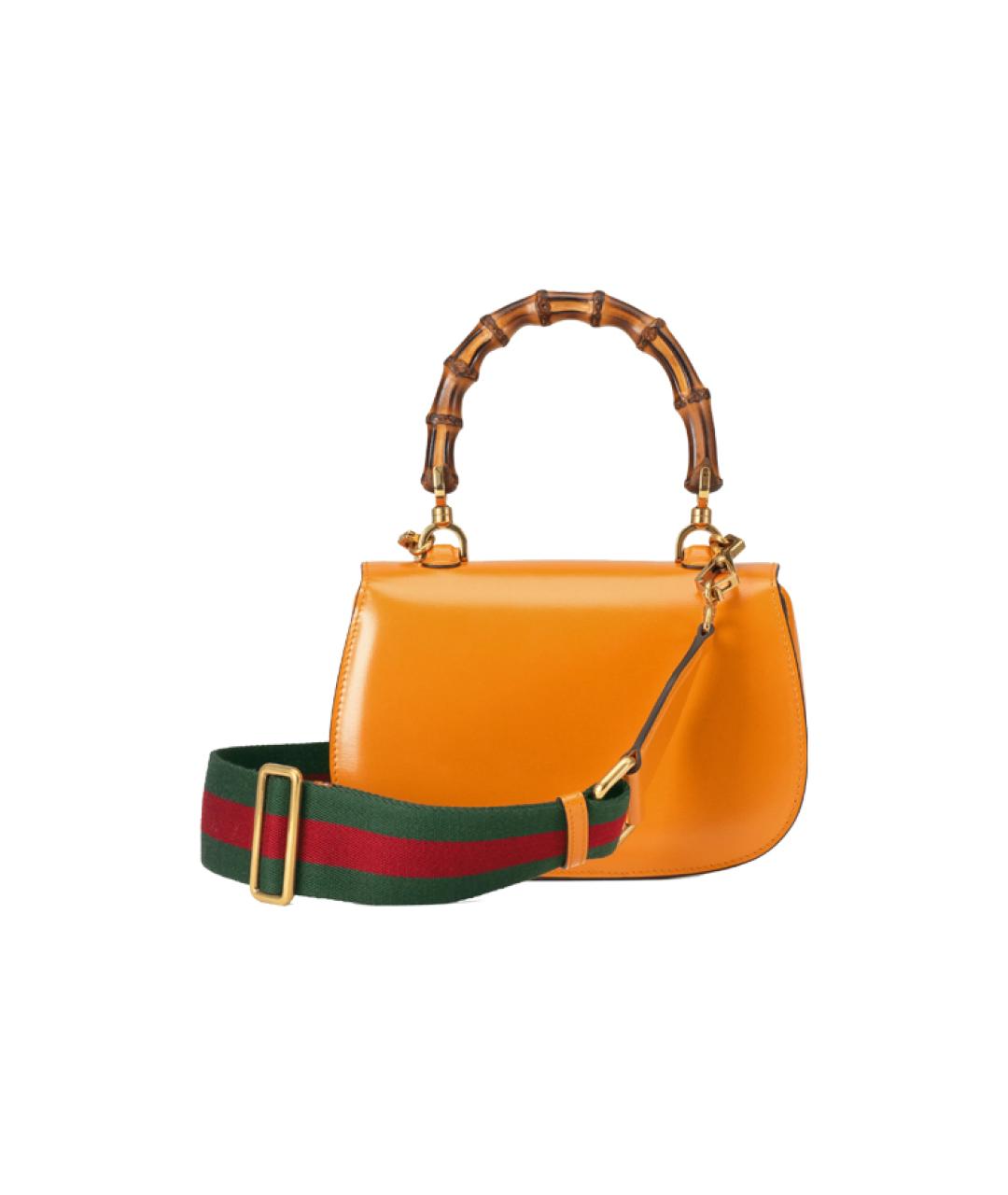 GUCCI Оранжевая кожаная сумка через плечо, фото 3
