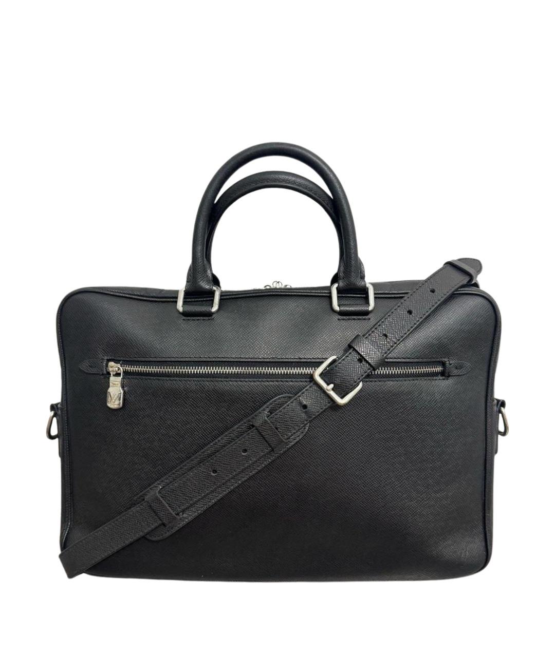 LOUIS VUITTON Черный кожаный портфель, фото 1