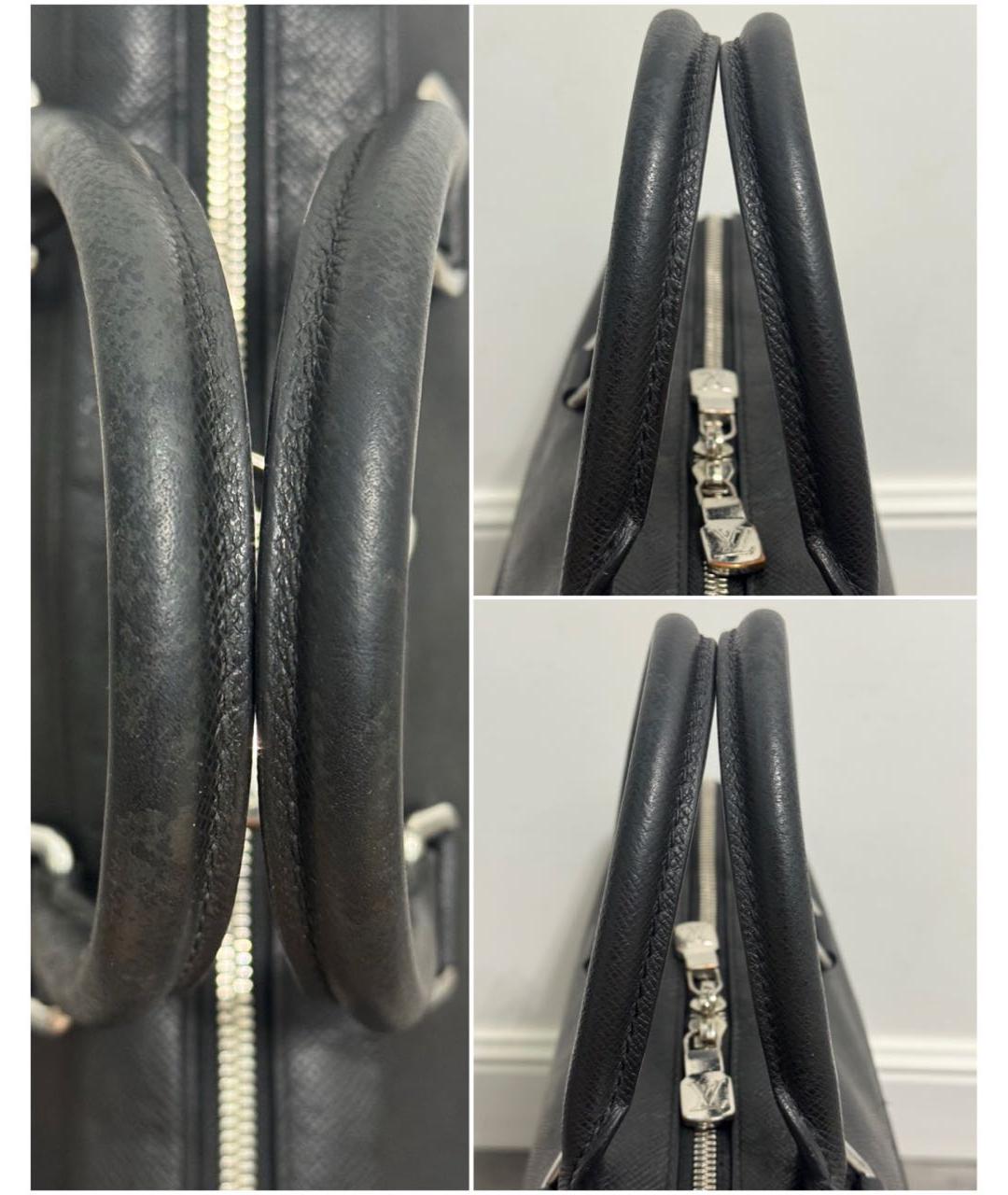 LOUIS VUITTON Черный кожаный портфель, фото 6