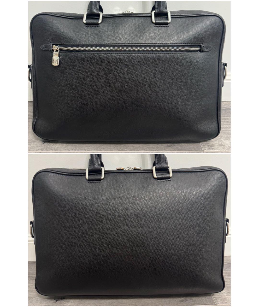 LOUIS VUITTON Черный кожаный портфель, фото 2