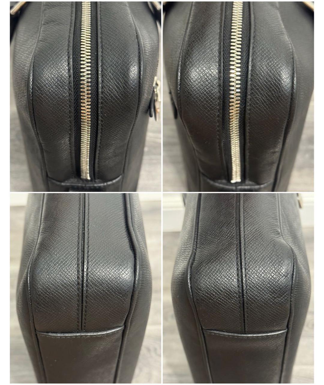 LOUIS VUITTON Черный кожаный портфель, фото 5