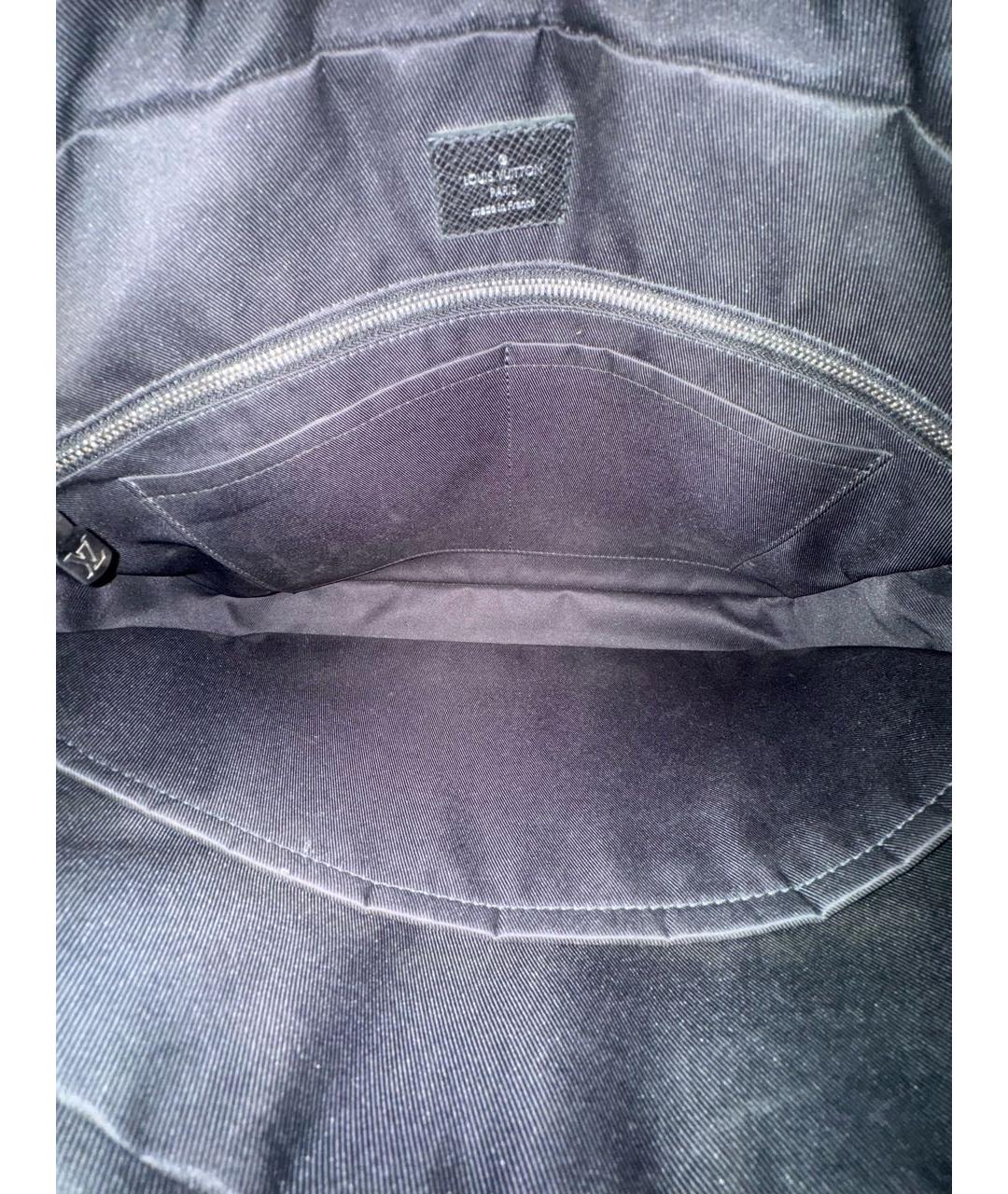 LOUIS VUITTON Черный кожаный портфель, фото 8