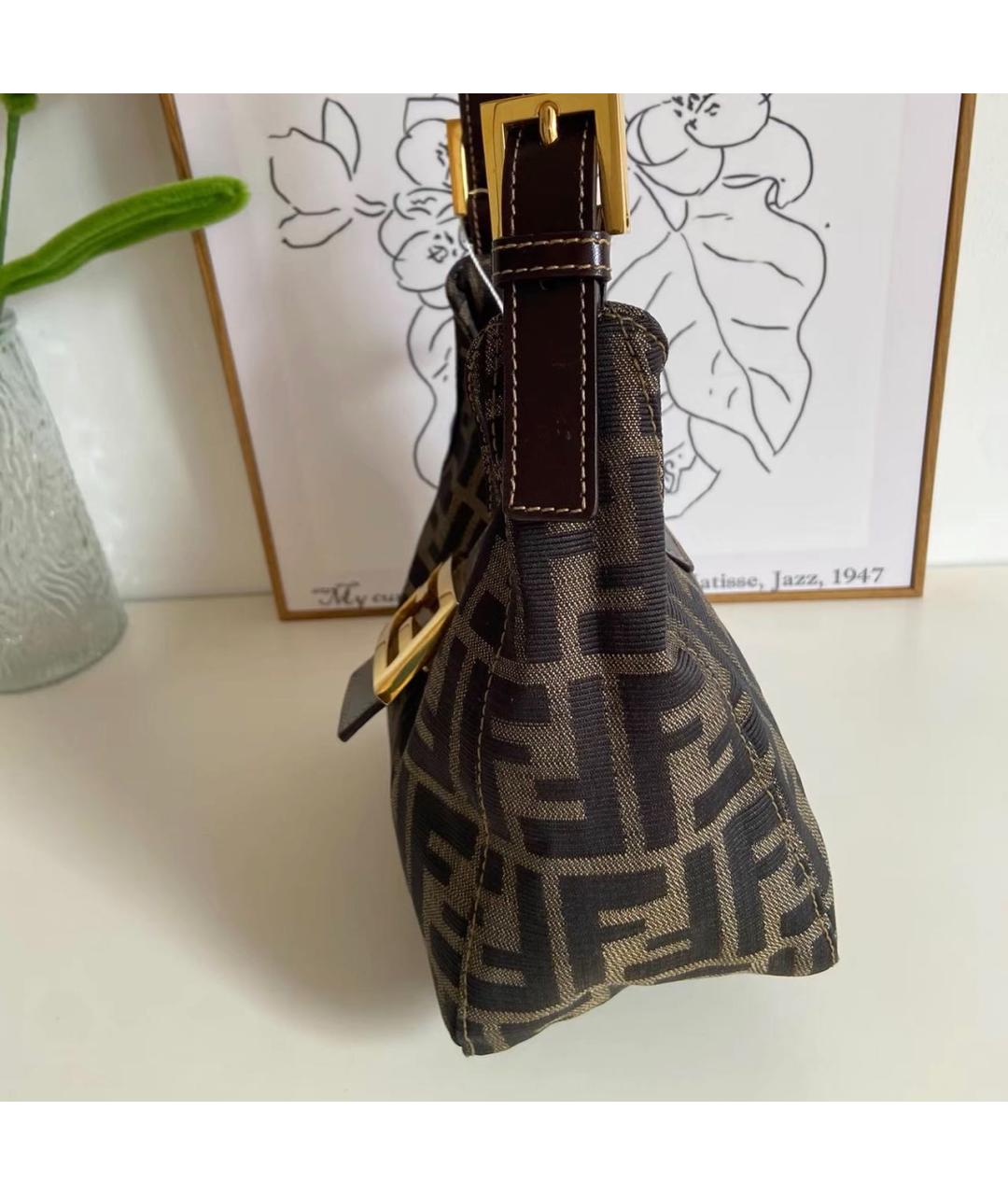 FENDI Коричневая сумка с короткими ручками, фото 5