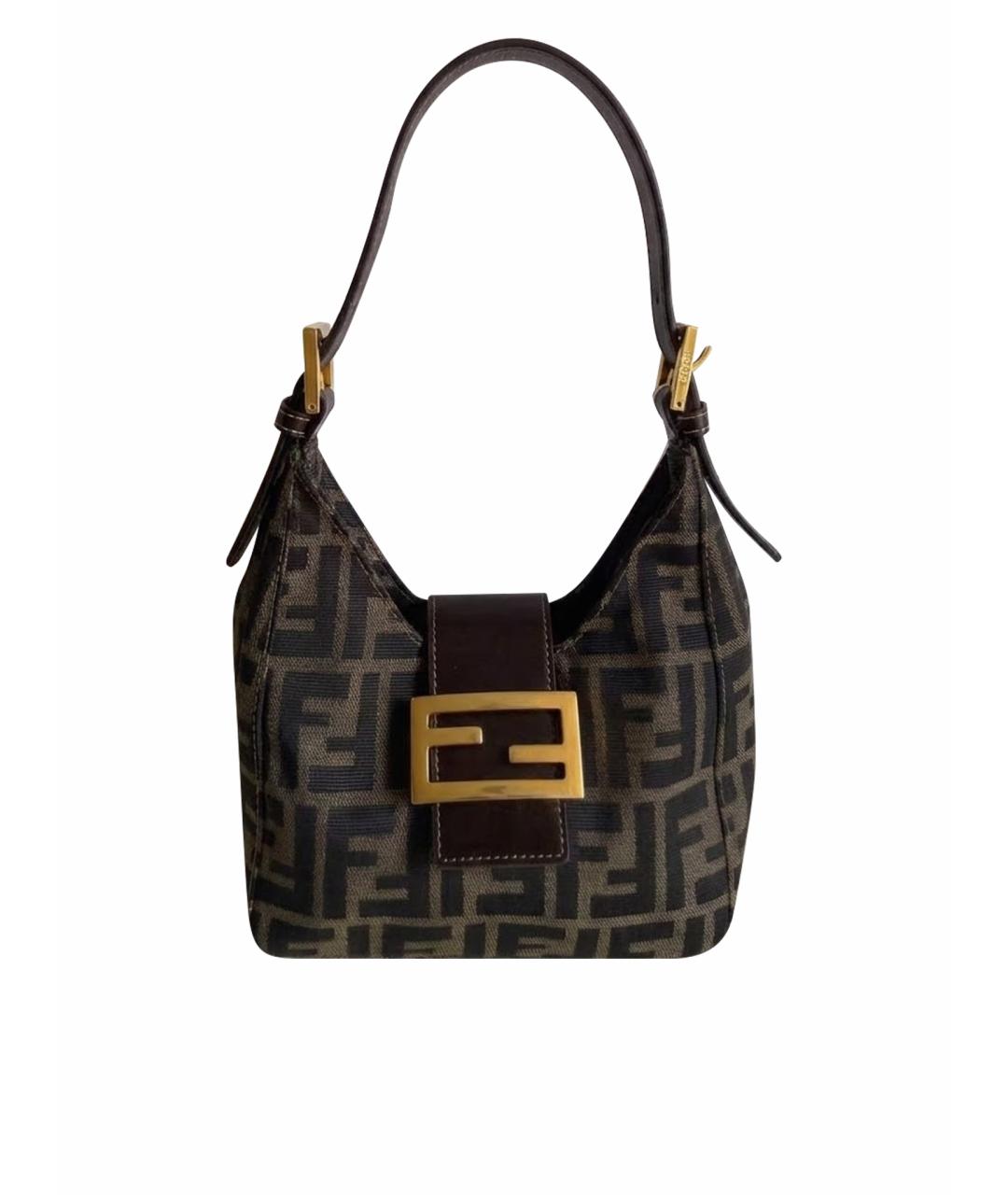 FENDI Коричневая сумка с короткими ручками, фото 1