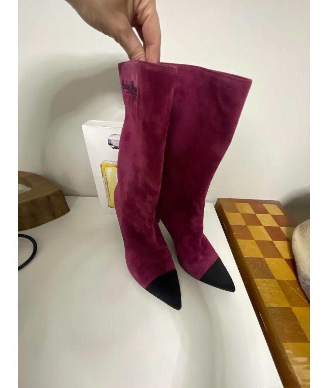 CHANEL Фуксия замшевые сапоги, фото 2