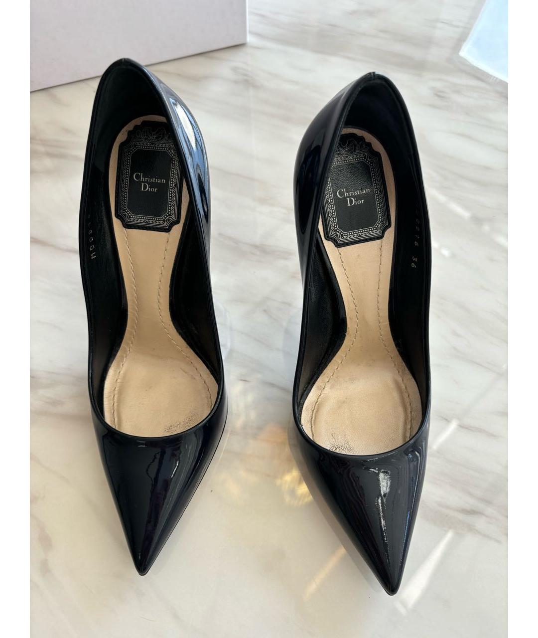 CHRISTIAN DIOR Темно-синие туфли из лакированной кожи, фото 2