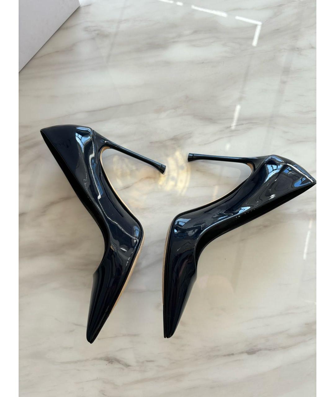 CHRISTIAN DIOR Темно-синие туфли из лакированной кожи, фото 4