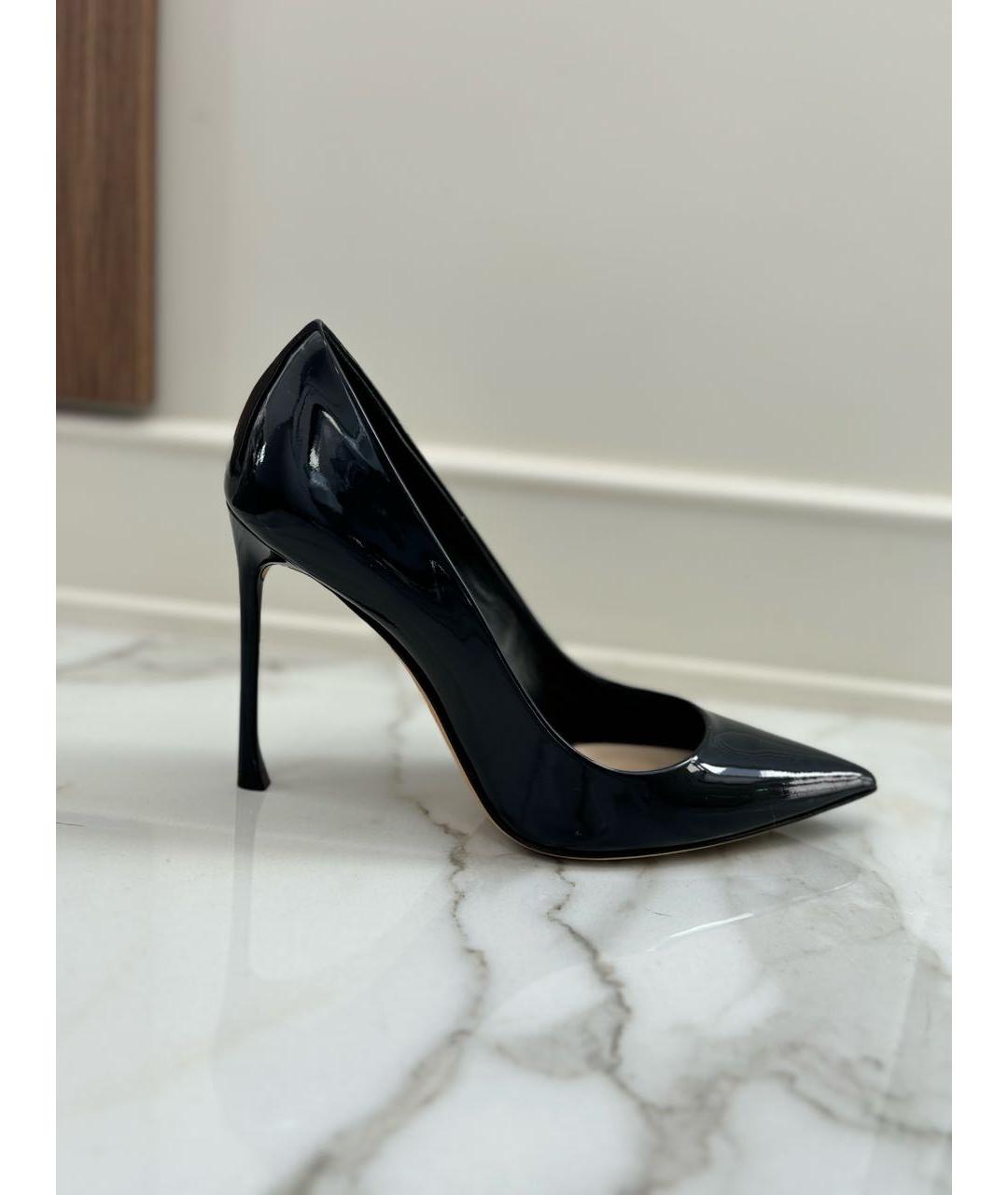 CHRISTIAN DIOR Темно-синие туфли из лакированной кожи, фото 9